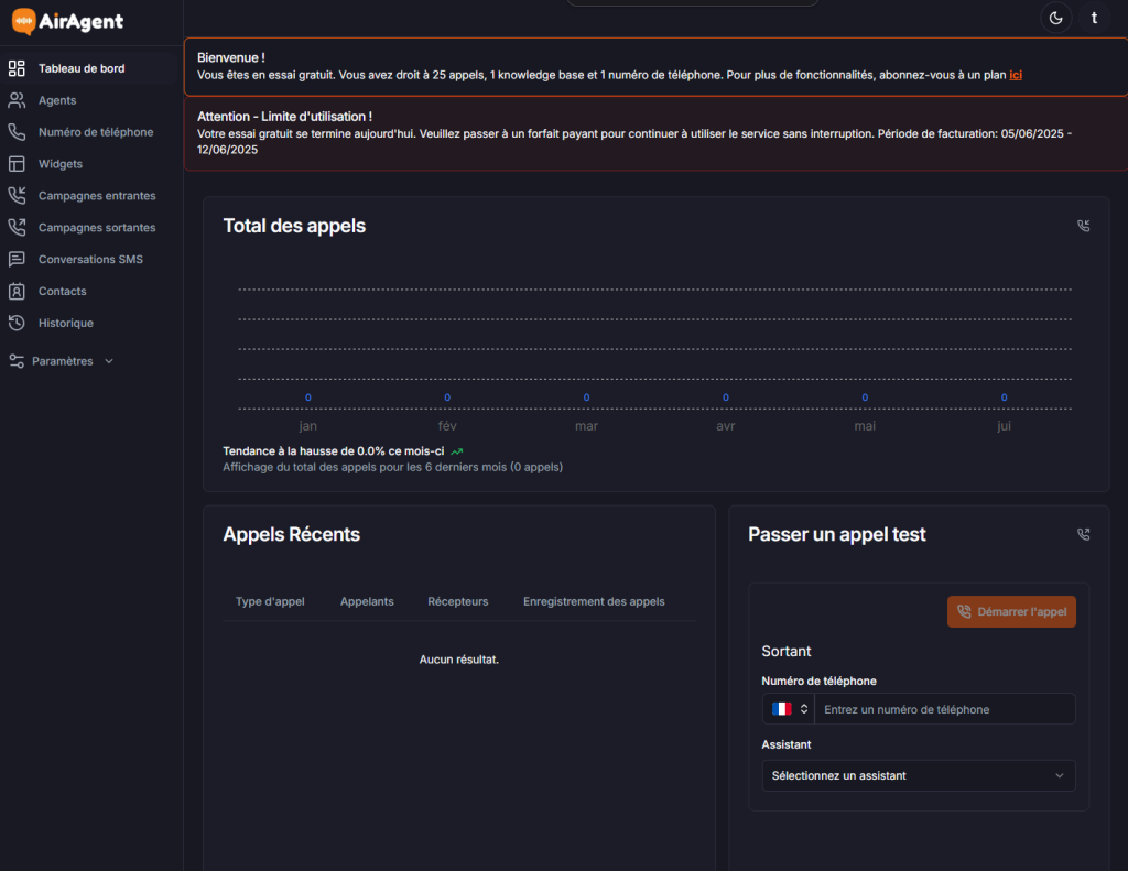 Plateforme Voicebot IA Airagent